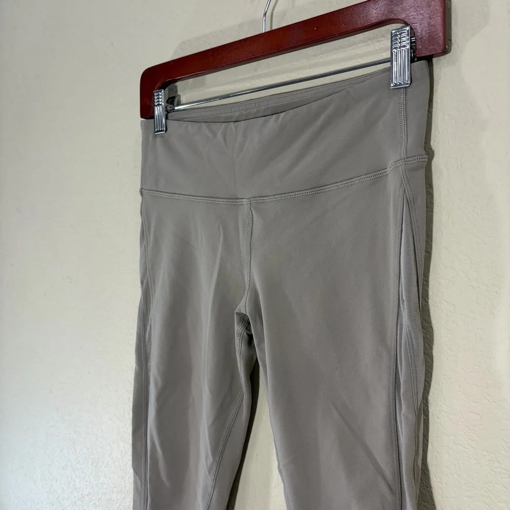 Alo Yoga 7/8 High-Waist Airbrush Legging - Taupe- Sz S Double Mesh Side Outdoor